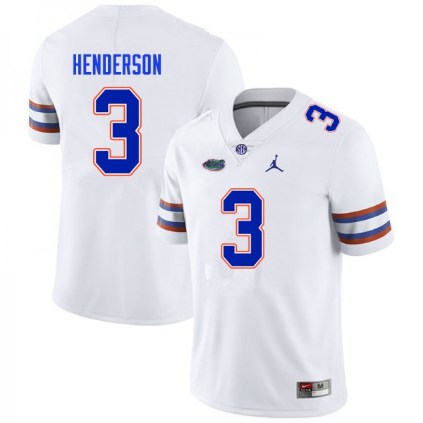 Men #3 Xzavier Henderson Florida Gators College Football Jerseys White